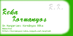 reka kormanyos business card